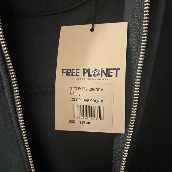 Free Planet Long Sleeve Fleece Zip Up Hoodie, size Small - Picture 5 of 7